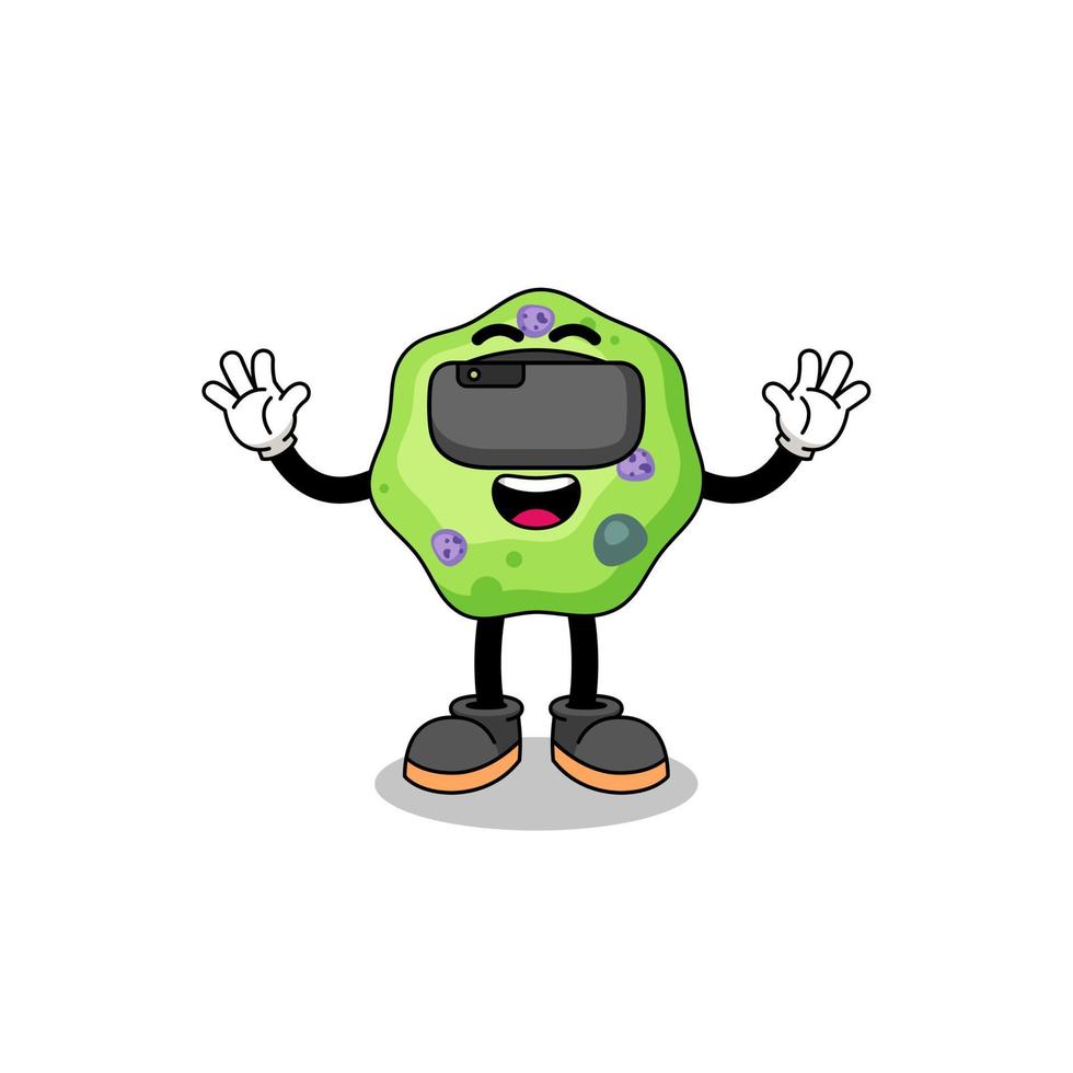 Illustration of amoeba with a vr headset vector