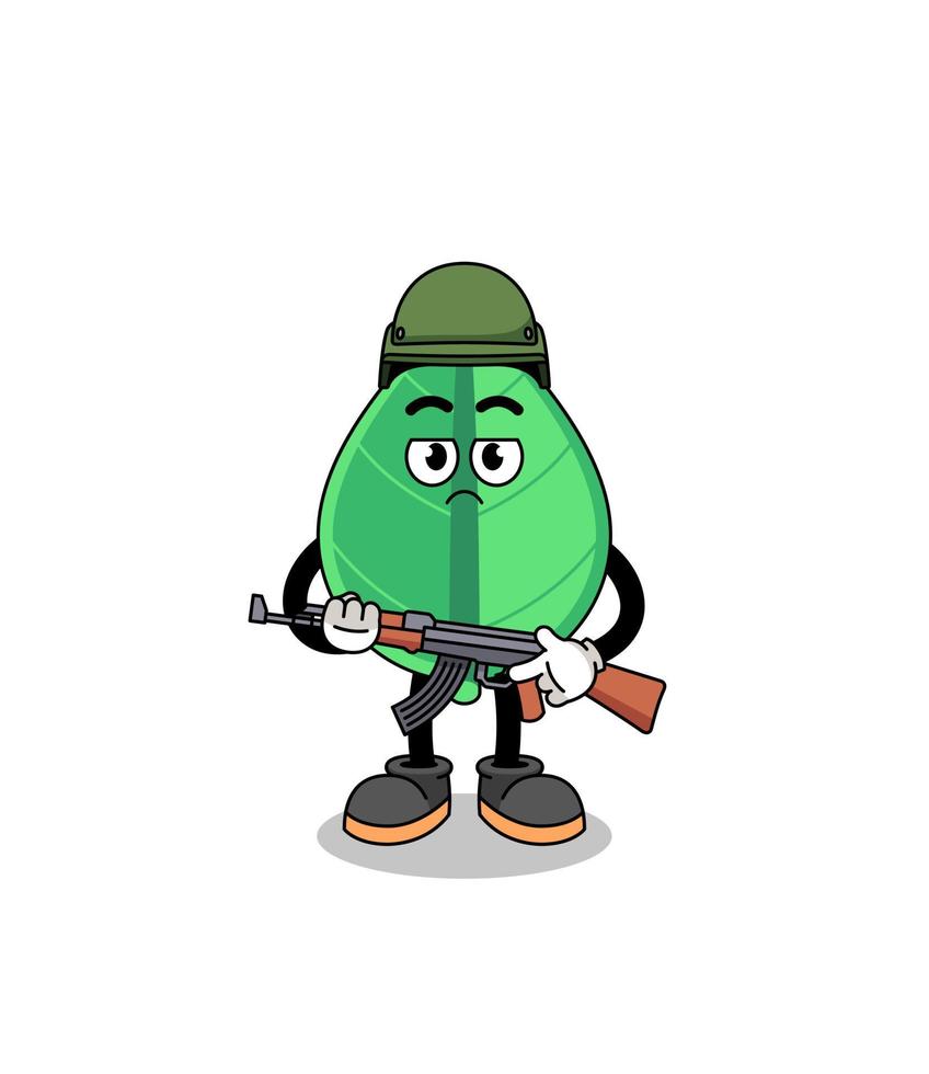 Cartoon of leaf soldier vector