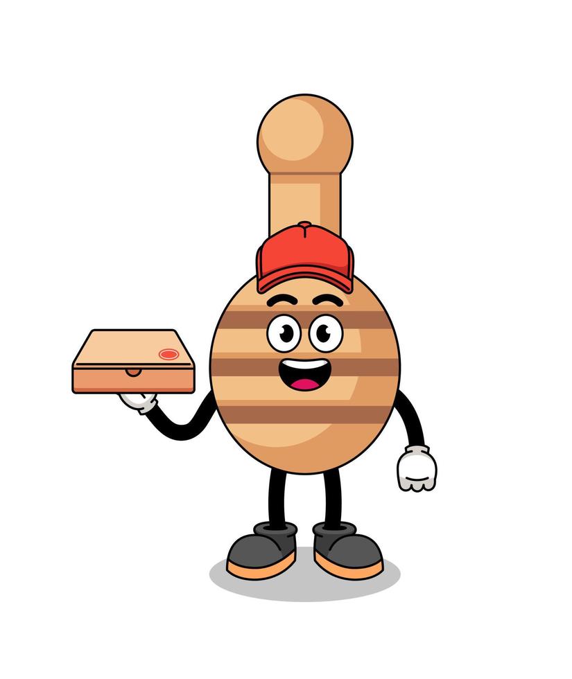 honey dipper illustration as a pizza deliveryman vector