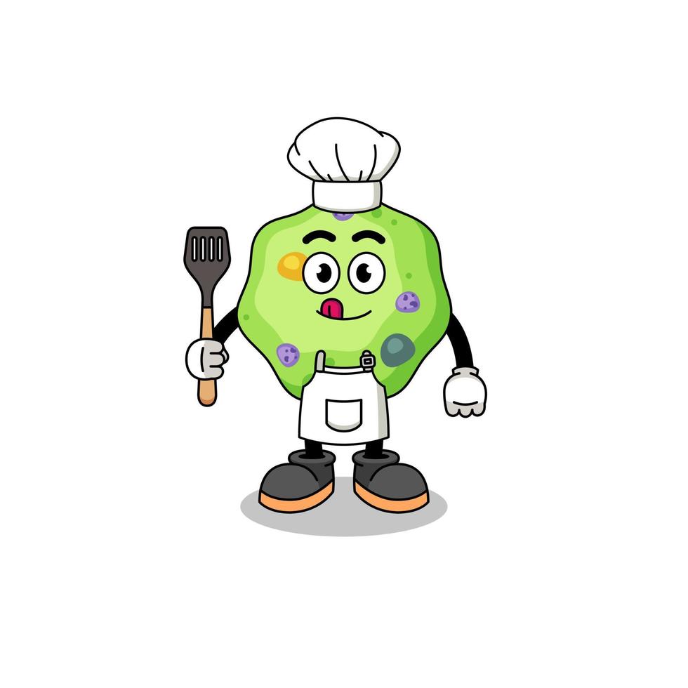 Mascot Illustration of amoeba chef vector