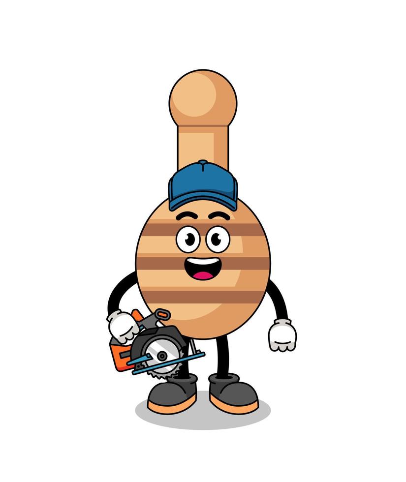 Cartoon Illustration of honey dipper as a woodworker vector