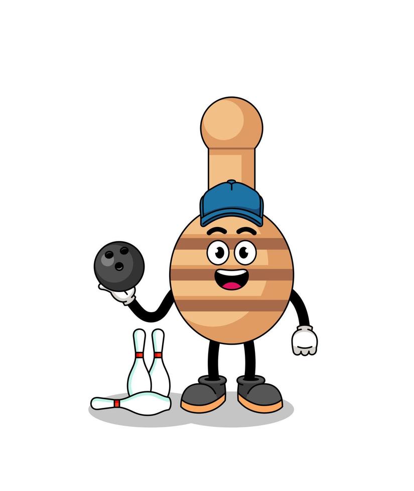 Mascot of honey dipper as a bowling player vector