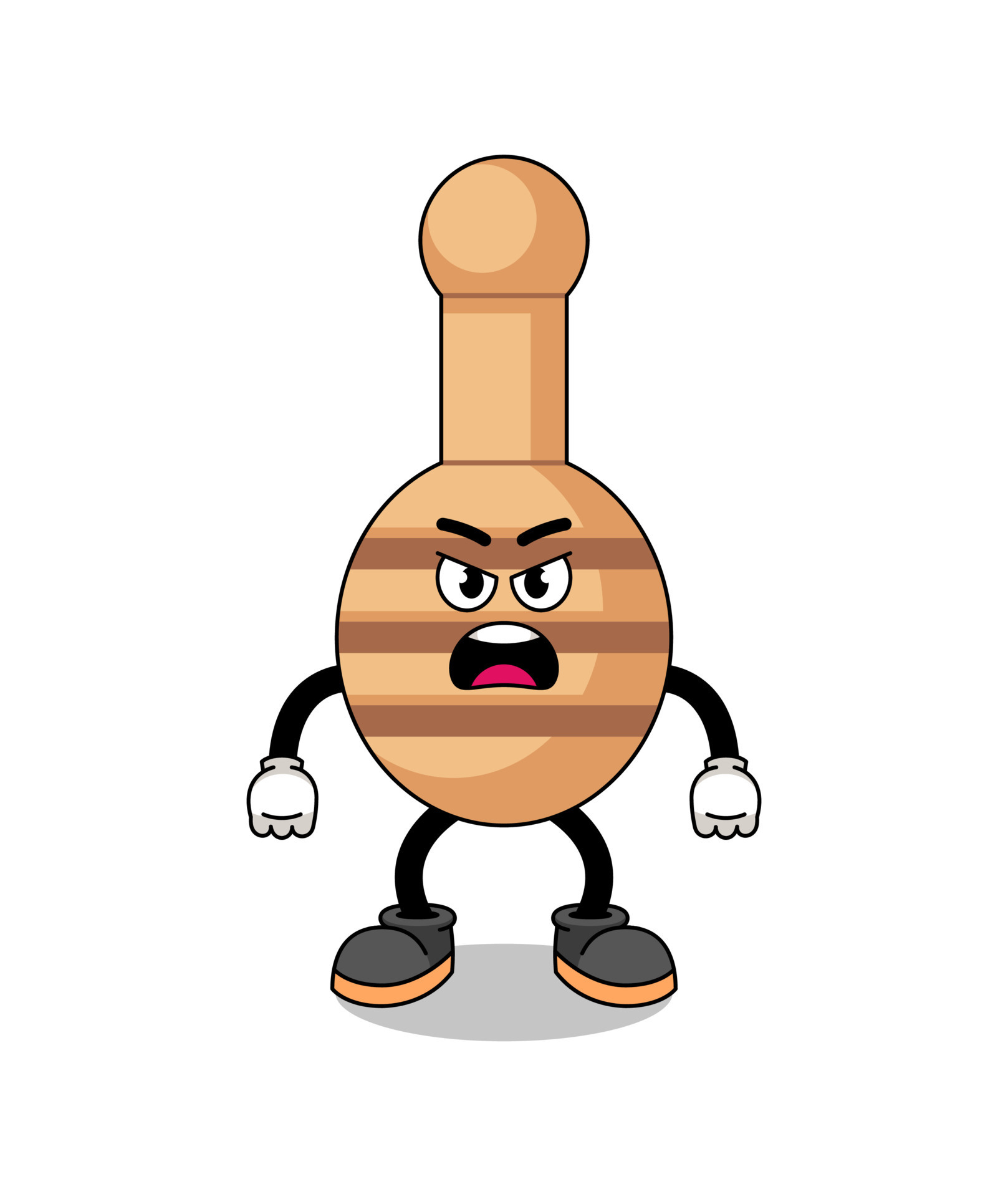 honey dipper cartoon illustration with angry expression 12434182 Vector