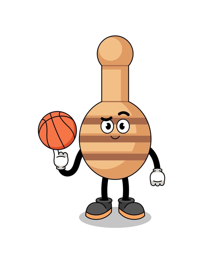 ilustración de cucharón de miel como jugador de baloncesto vector