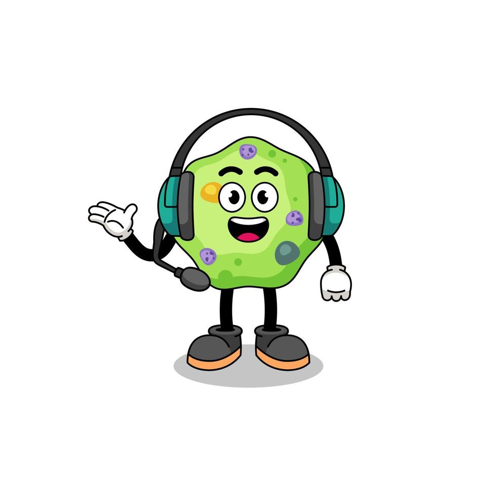 ilustración de mascota de ameba como servicio al cliente vector