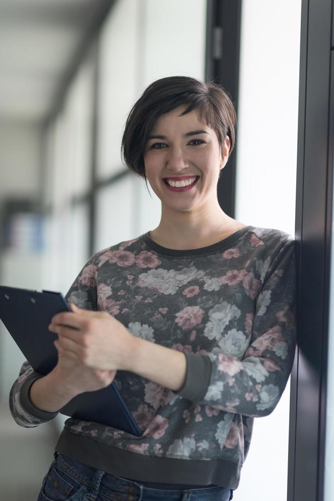 portrait of business woman in casual clothes at startup office photo