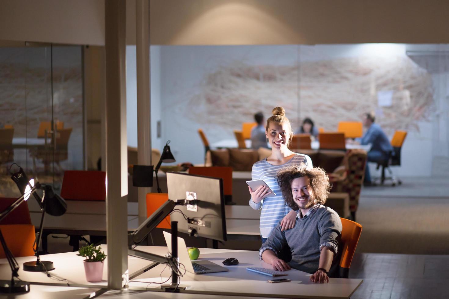 young designers in the night office photo
