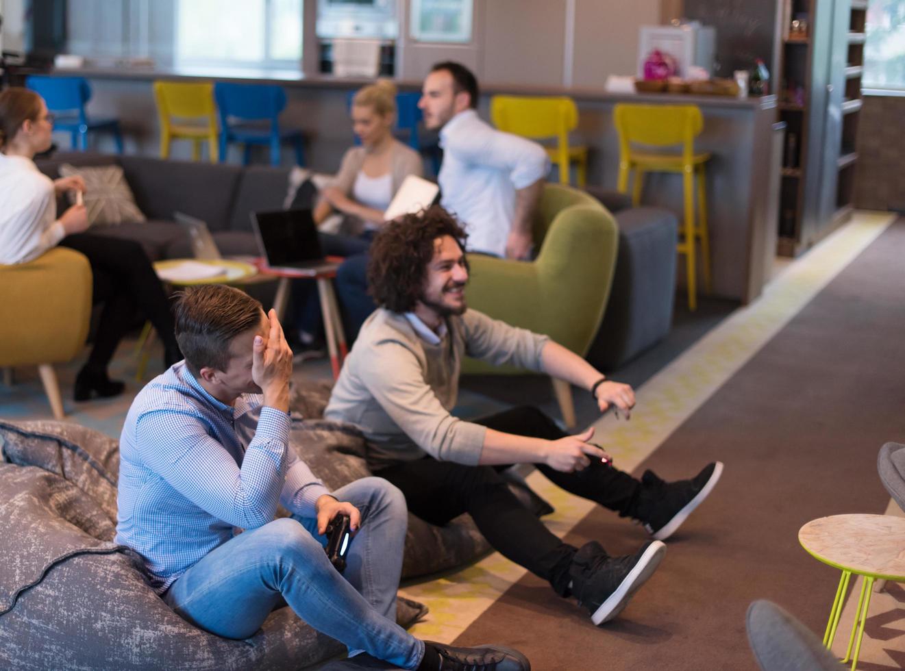 startup Office Workers Playing computer games photo