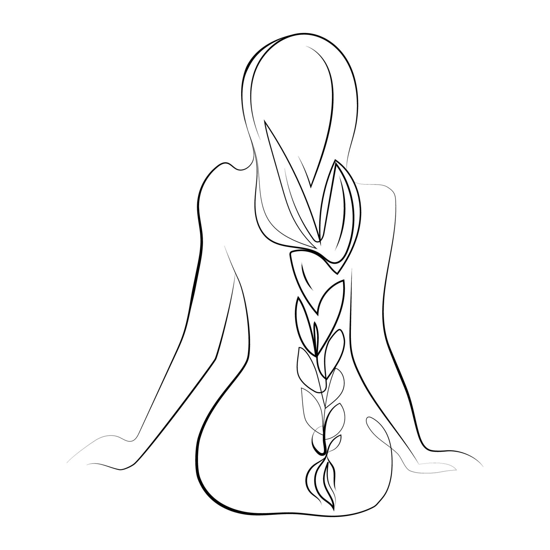Minimal line art young woman with long braided hair back view vector with long hair line feminine design for beauty logos,template emblem,card, print. 12435020 Vector Art at Vecteezy Minimal line art young woman with long braided hair back view vector with long hair line feminine design for beauty logos,template emblem,card, print. 12435020 Vector Art at Vecteezy