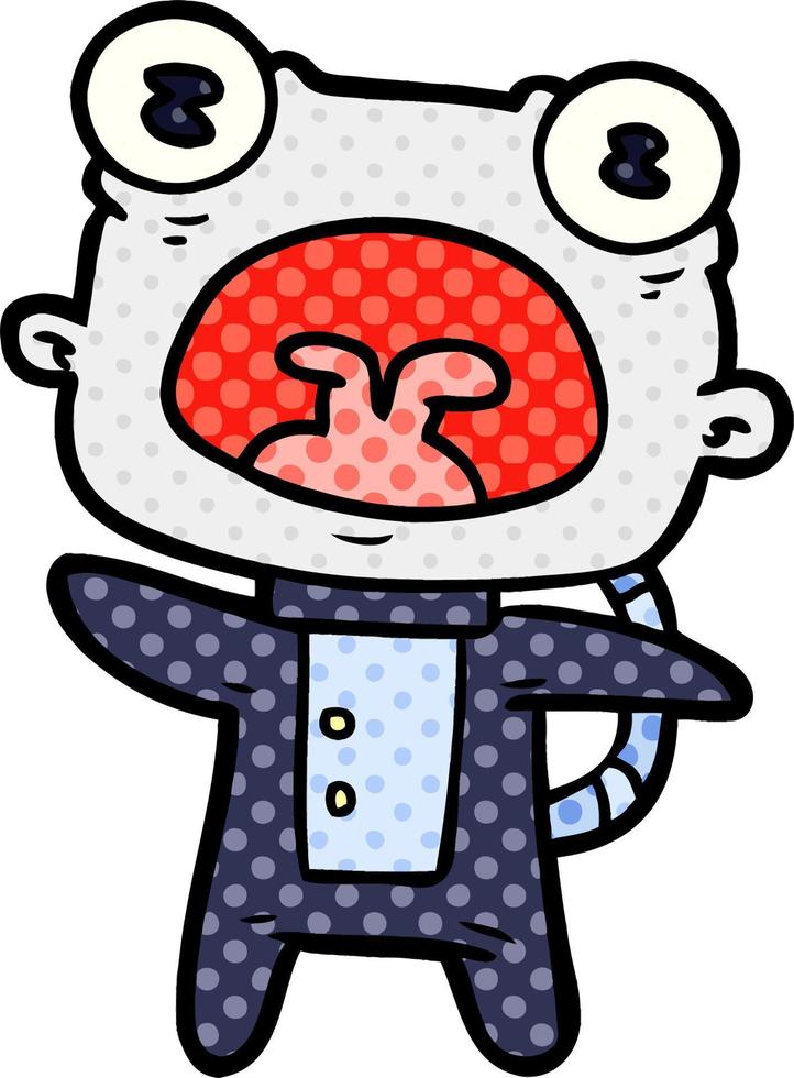 cartoon weird alien communicating vector