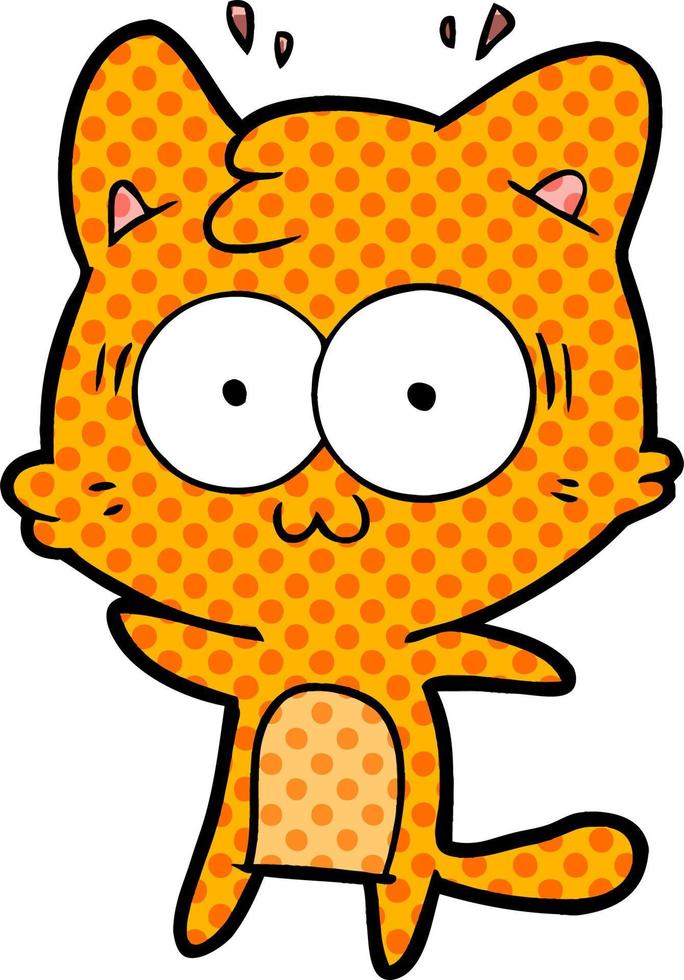 cartoon surprised cat vector