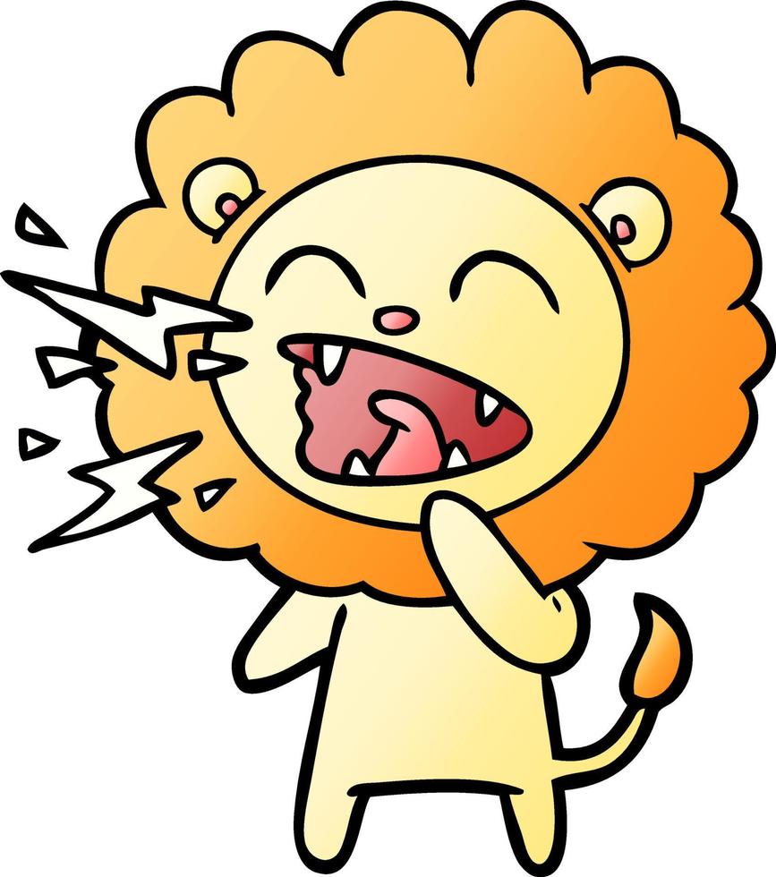 cartoon roaring lion vector