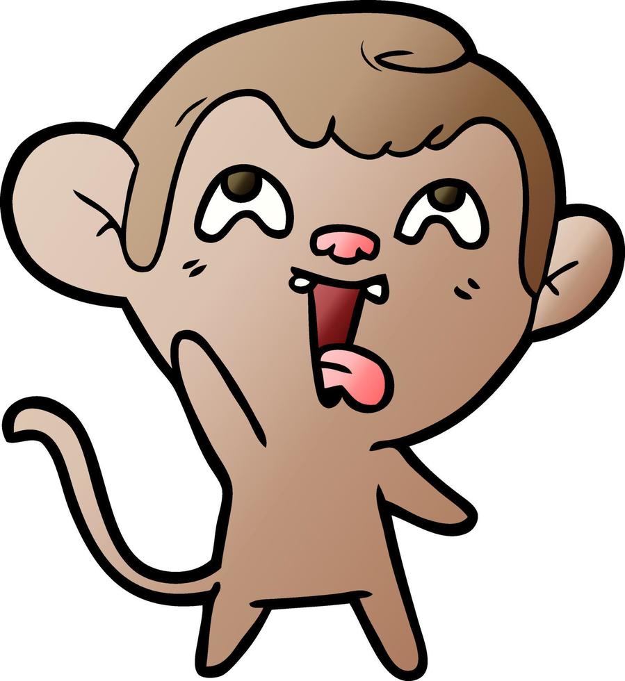 crazy cartoon monkey vector