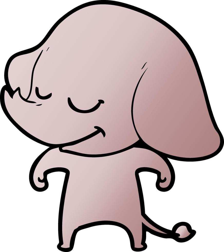 cartoon smiling elephant vector