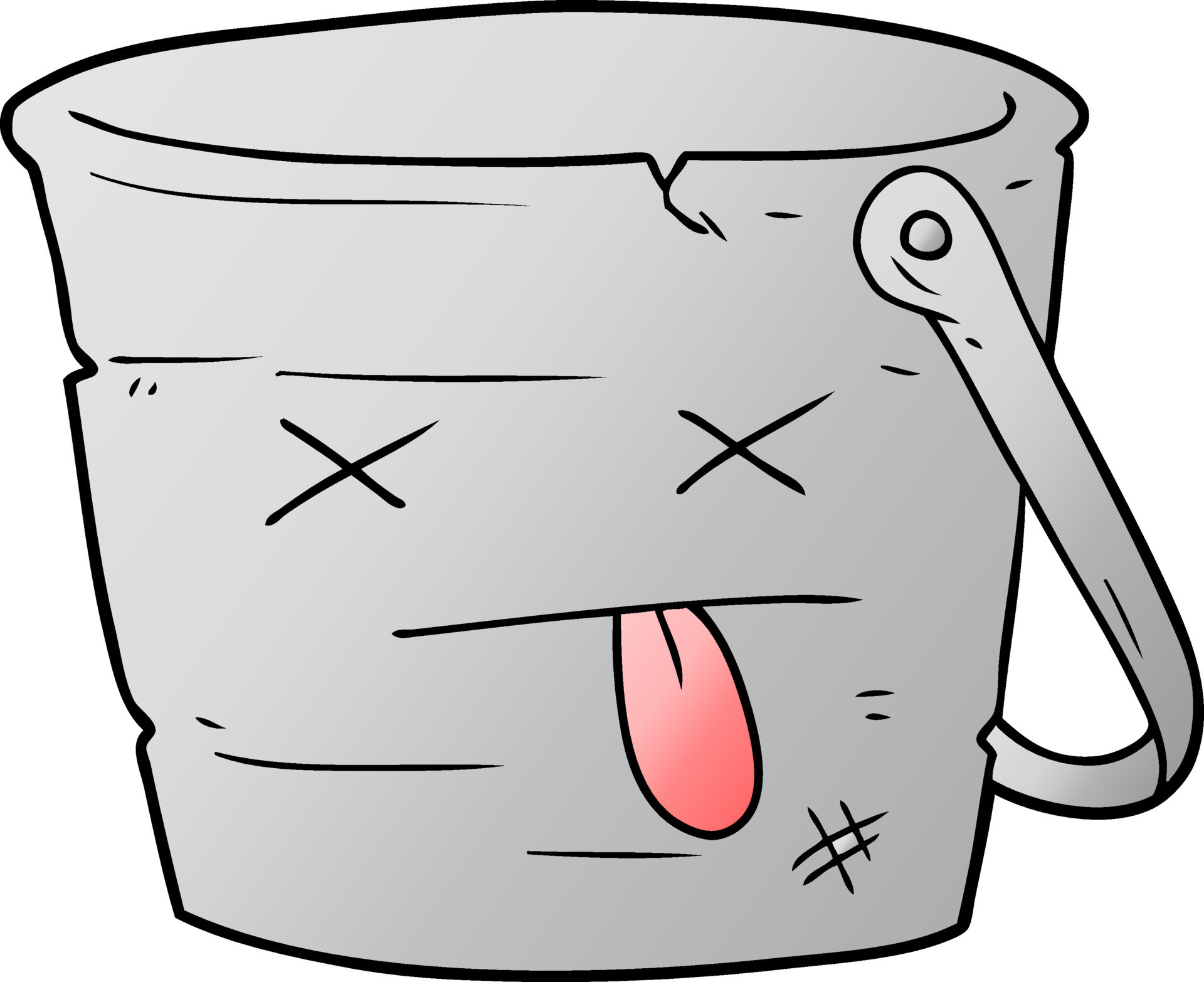 kicked the bucket cartoon 12435137 Vector Art at Vecteezy