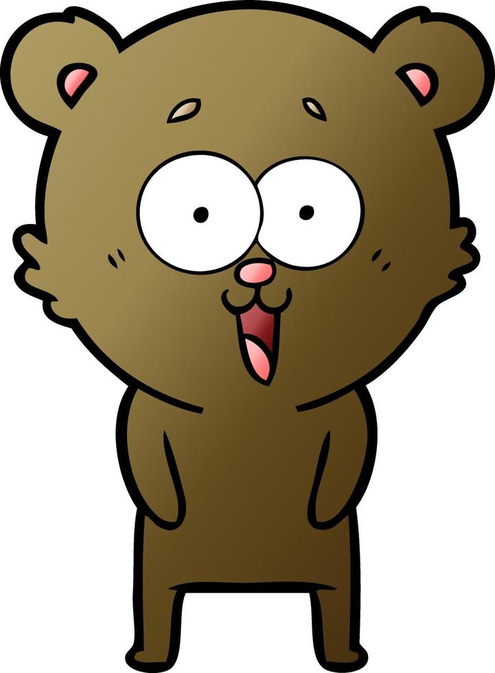 dibujos animados de oso de peluche riendo vector