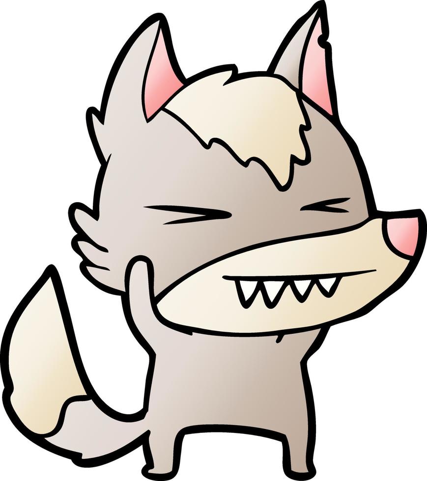 angry wolf cartoon vector