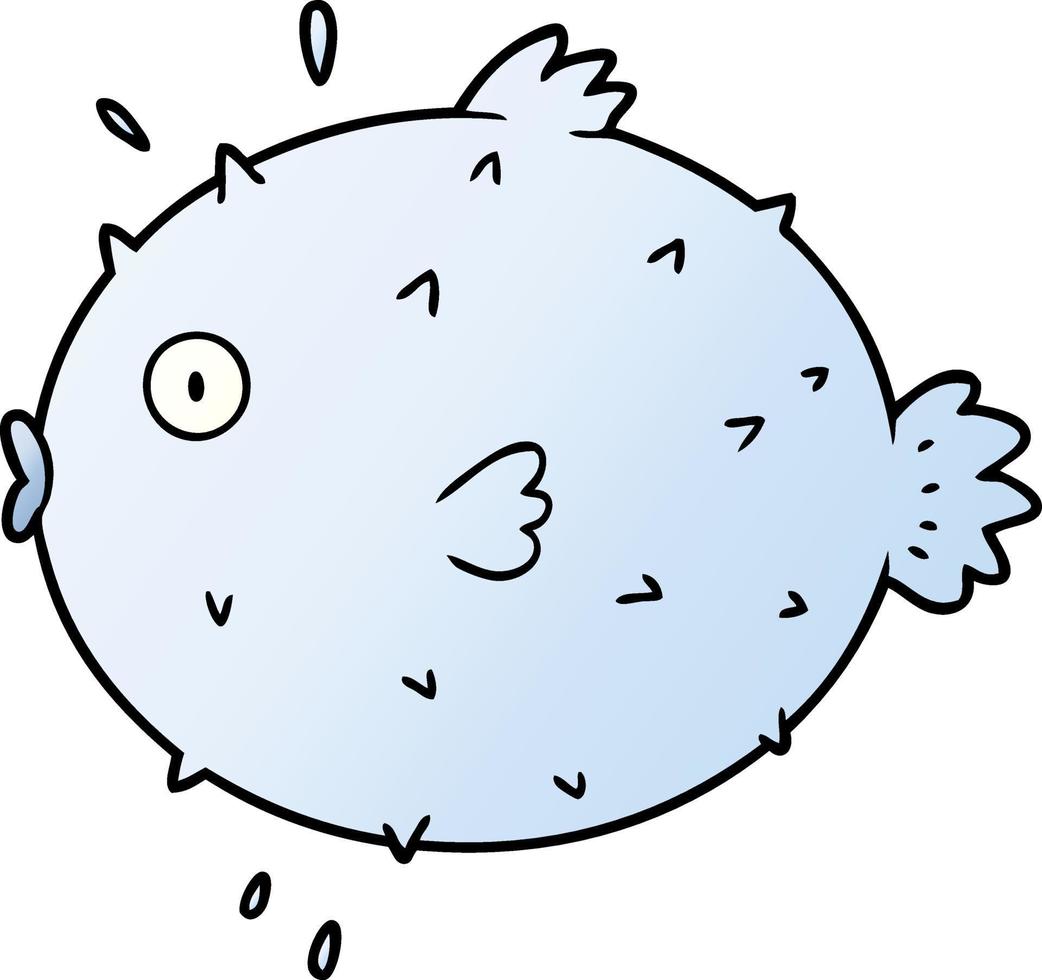 cartoon puffer fish vector