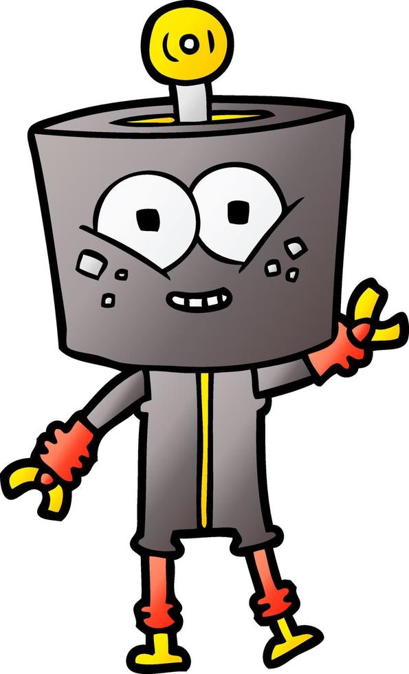 happy cartoon robot vector