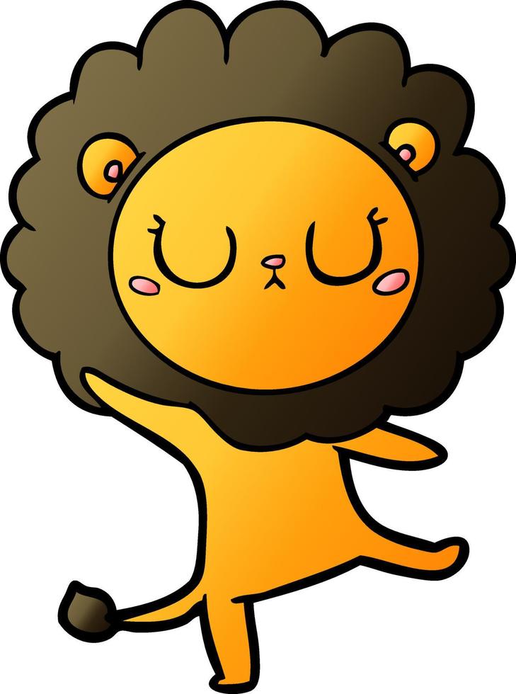 cartoon lion dancing vector