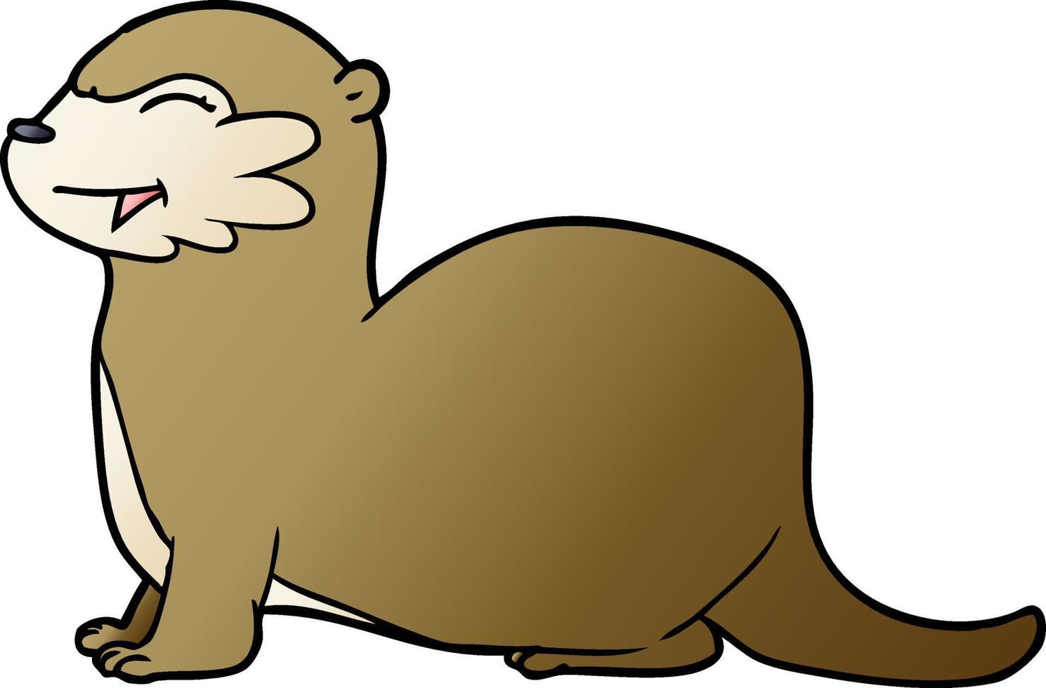 dibujos animados de nutria riendo vector