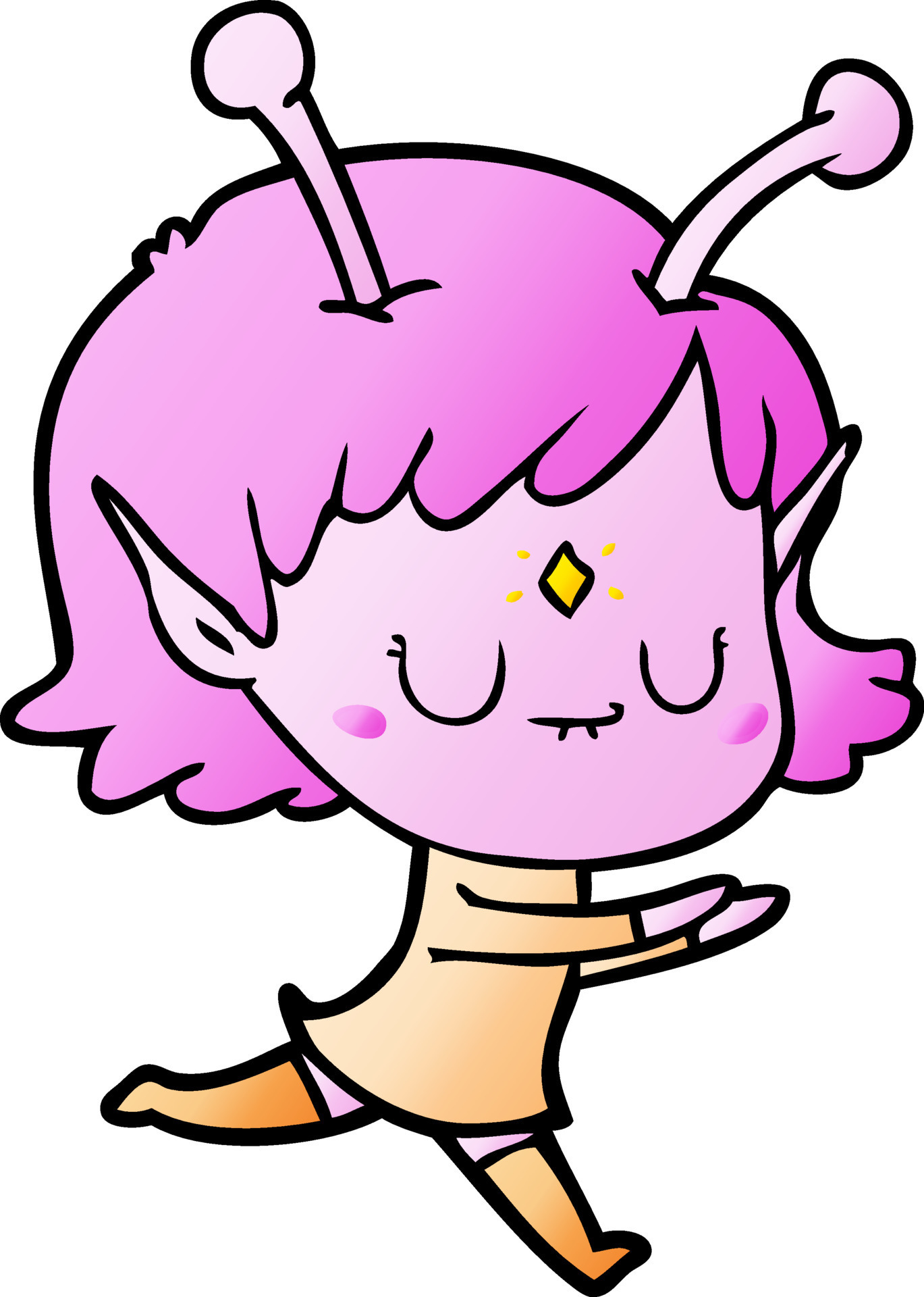 cartoon alien girl 12435185 Vector Art at Vecteezy