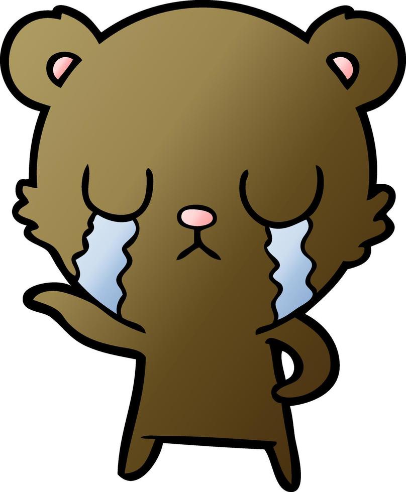 crying cartoon bear vector