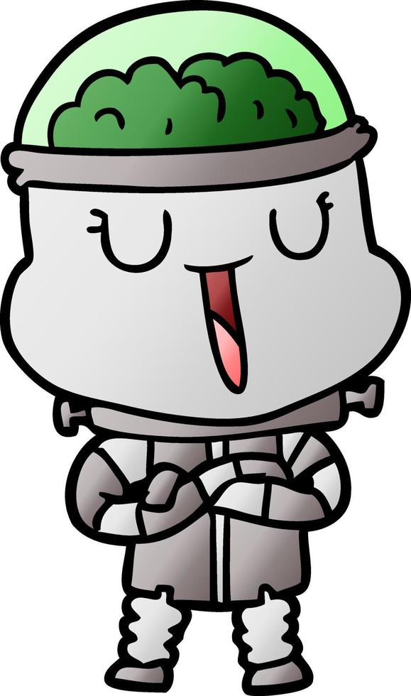 happy cartoon robot vector