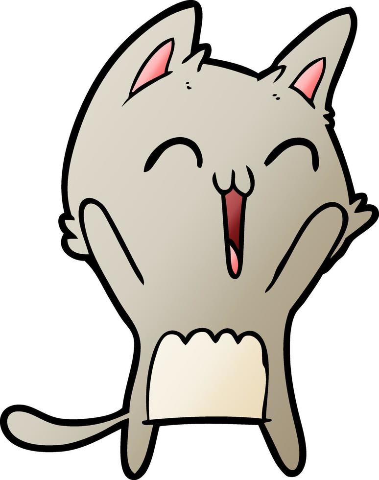 happy cartoon cat meowing vector