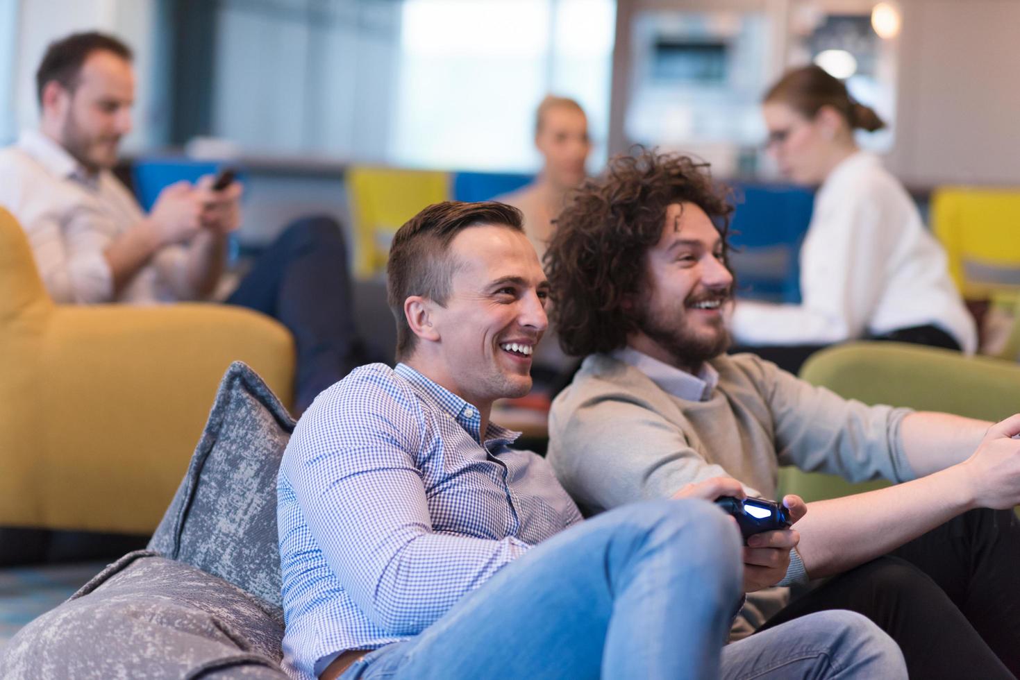 startup Office Workers Playing computer games photo