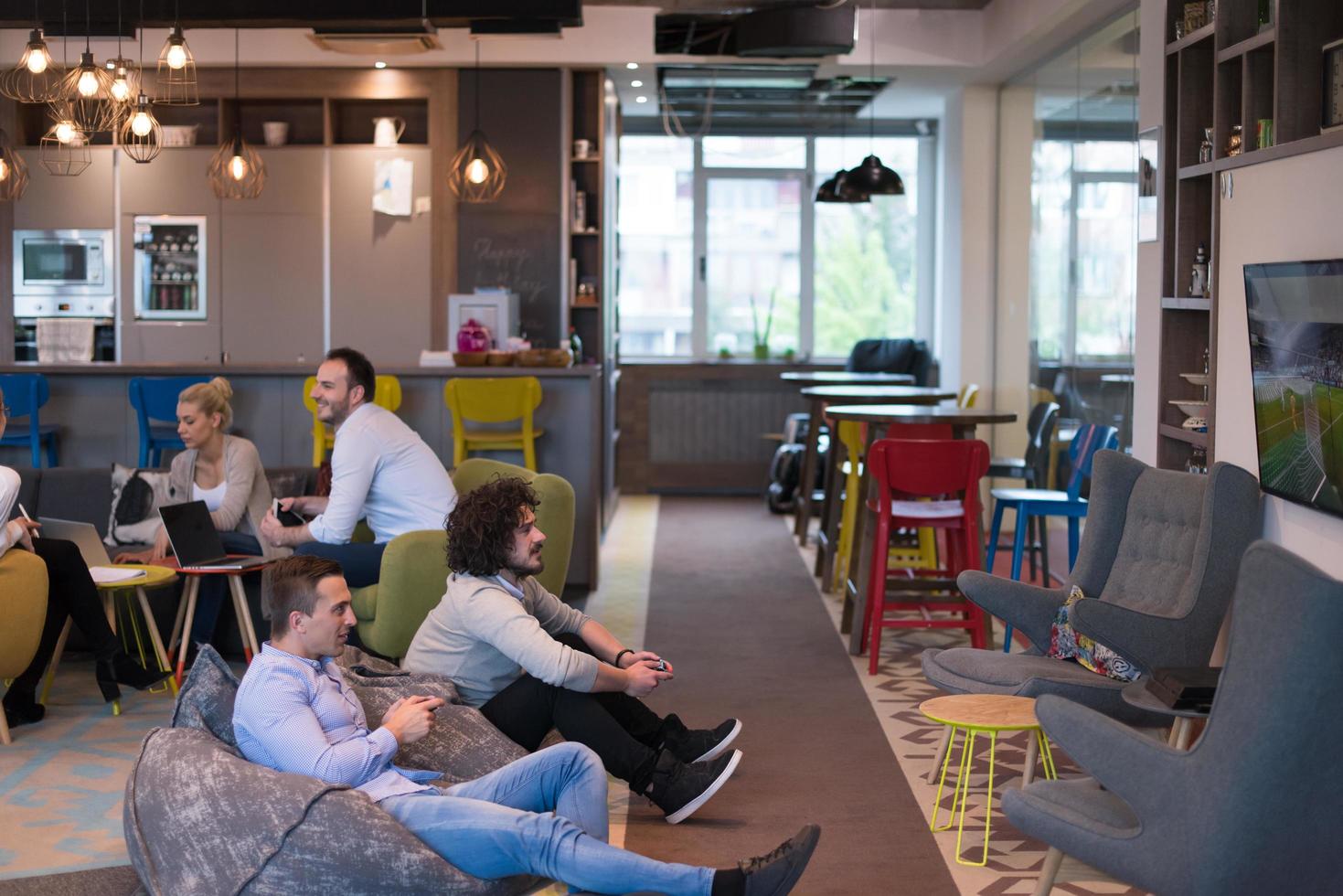 startup Office Workers Playing computer games photo