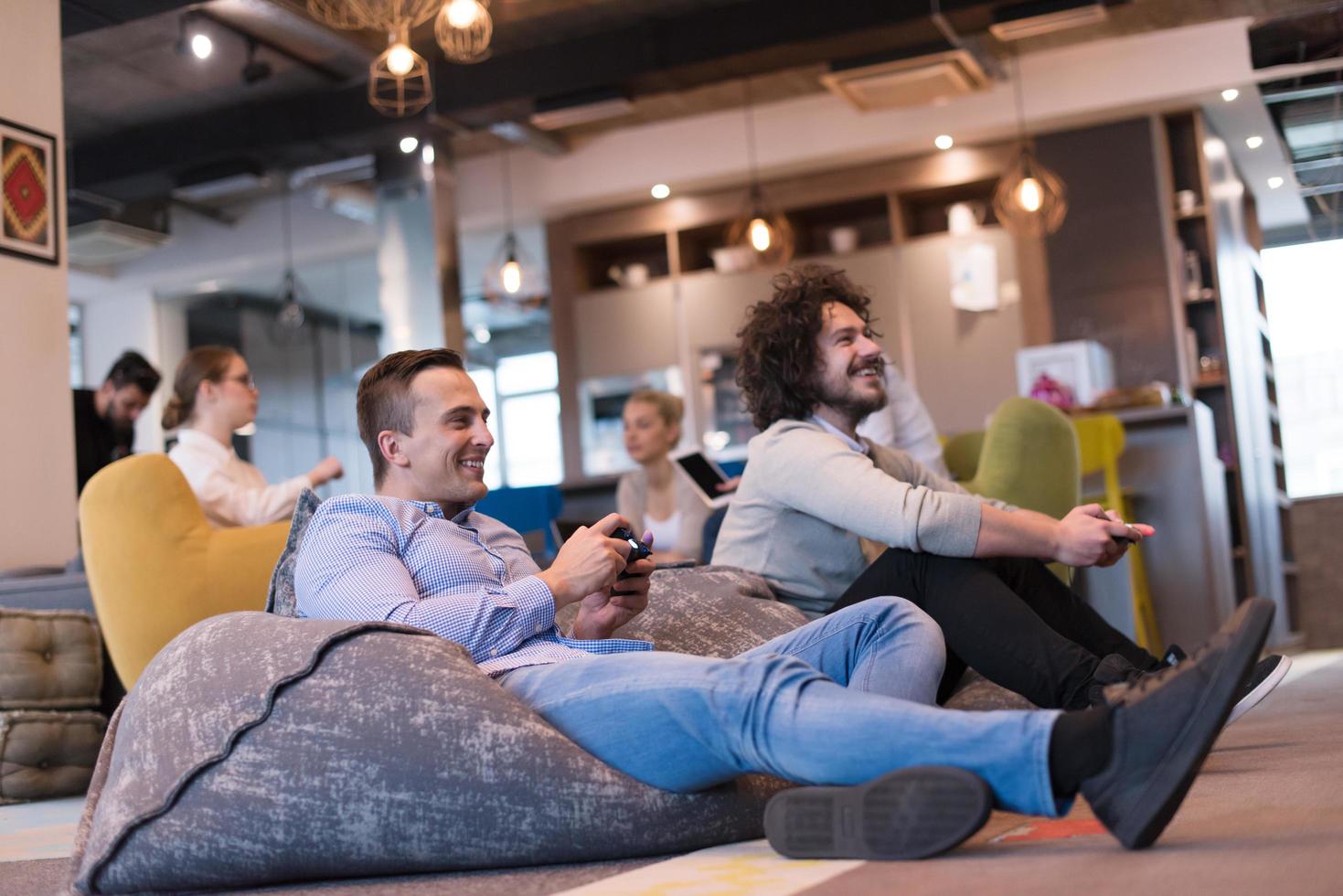 startup Office Workers Playing computer games photo