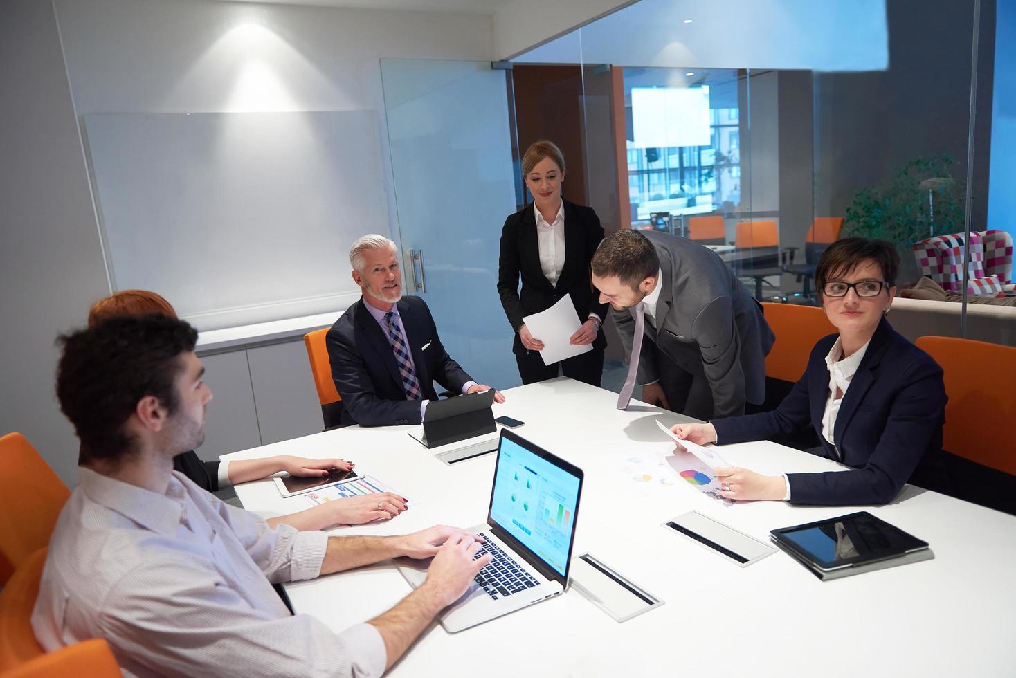 business people group on meeting photo