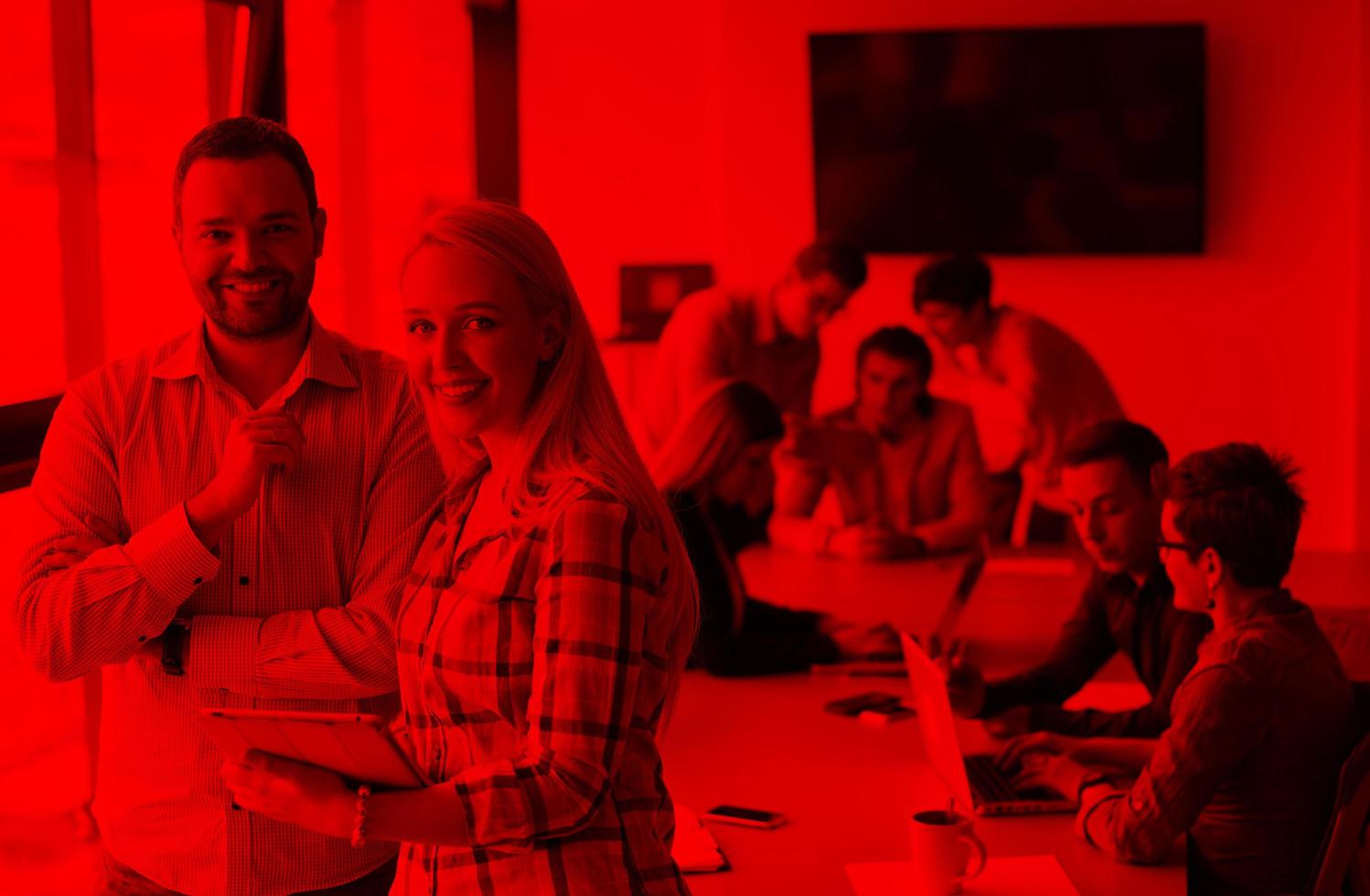 business People Working With Tablet in office photo