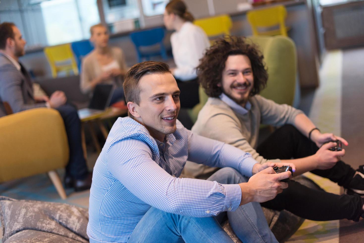 startup Office Workers Playing computer games photo