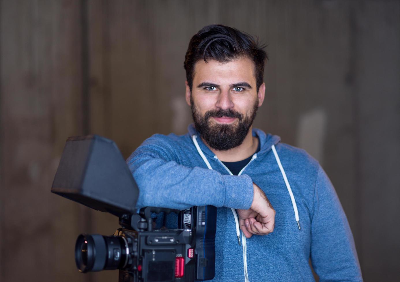 retrato del videógrafo durante un descanso del rodaje foto