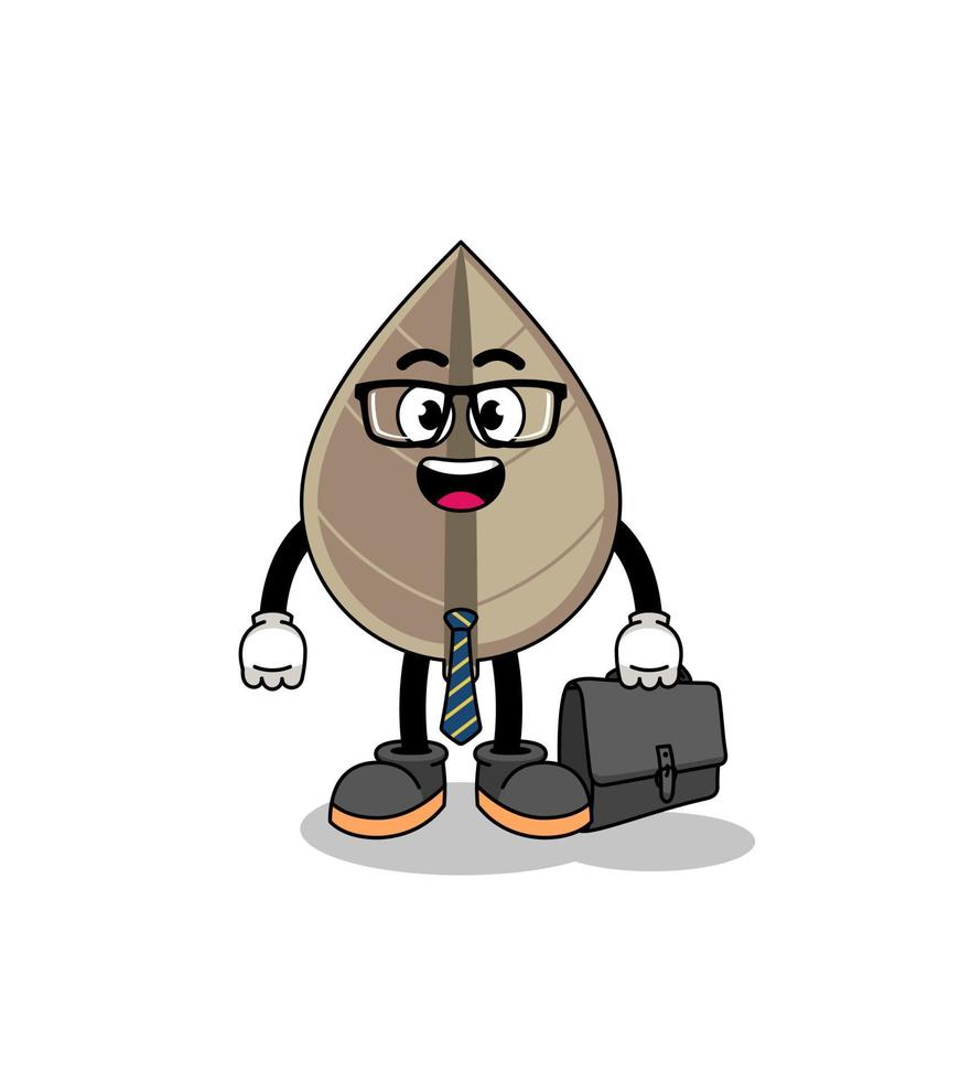 dried leaf mascot as a businessman vector