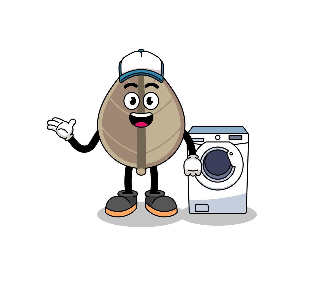 dried leaf illustration as a laundry man vector