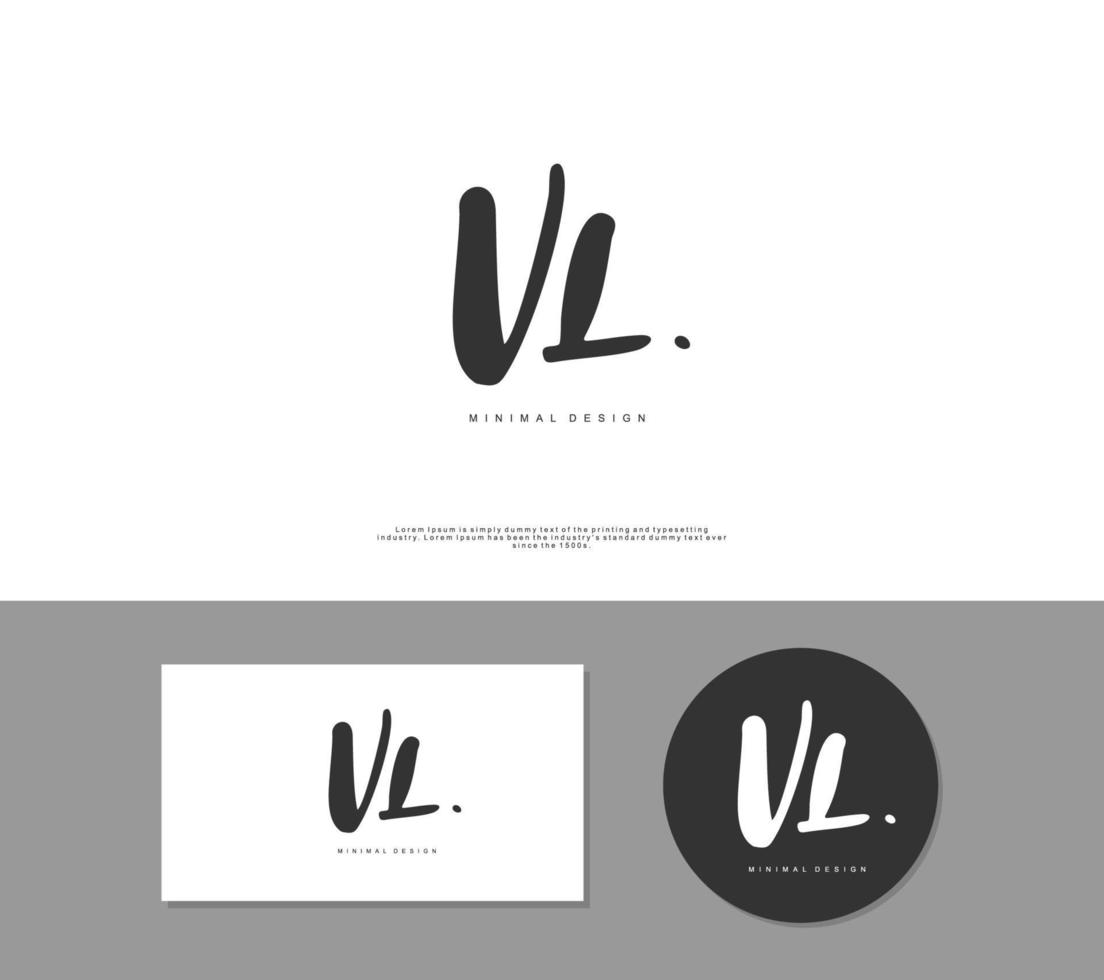 VL Initial handwriting or handwritten logo for identity. Logo with signature and hand drawn style. vector