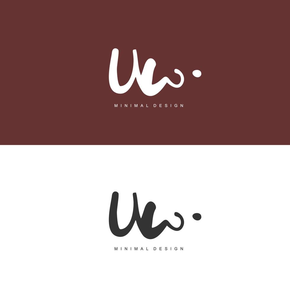 UW Initial handwriting or handwritten logo for identity. Logo with