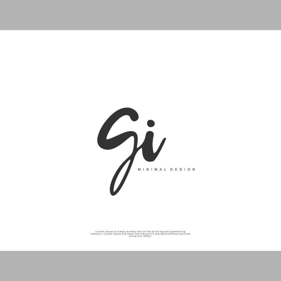 GI Initial handwriting or handwritten logo for identity. Logo with signature and hand drawn style. vector