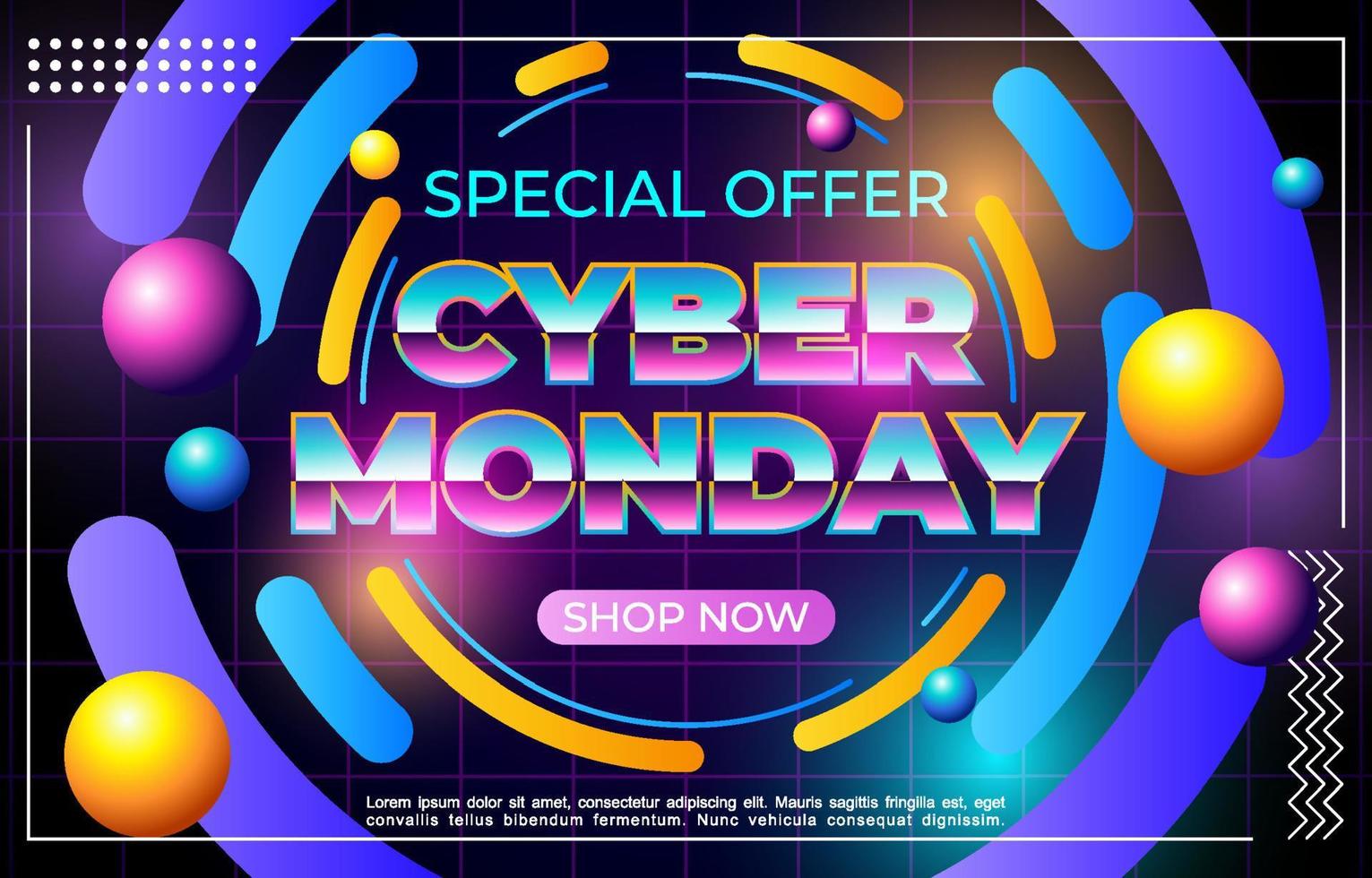 cartel de cyber monday vector