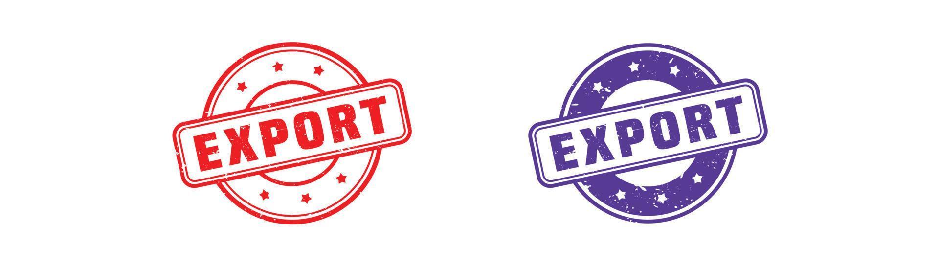 Export stamp rubber with grunge style on white background. vector