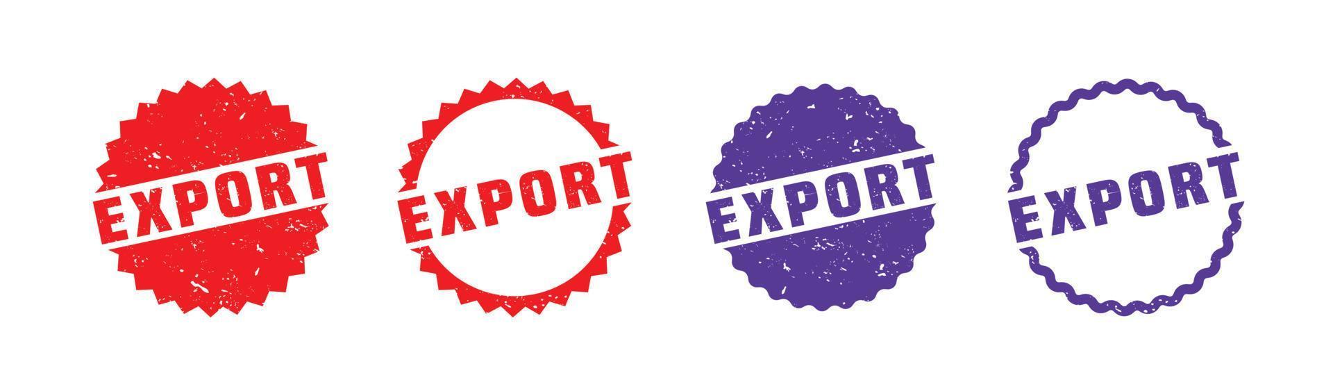 Export stamp rubber with grunge style on white background. vector