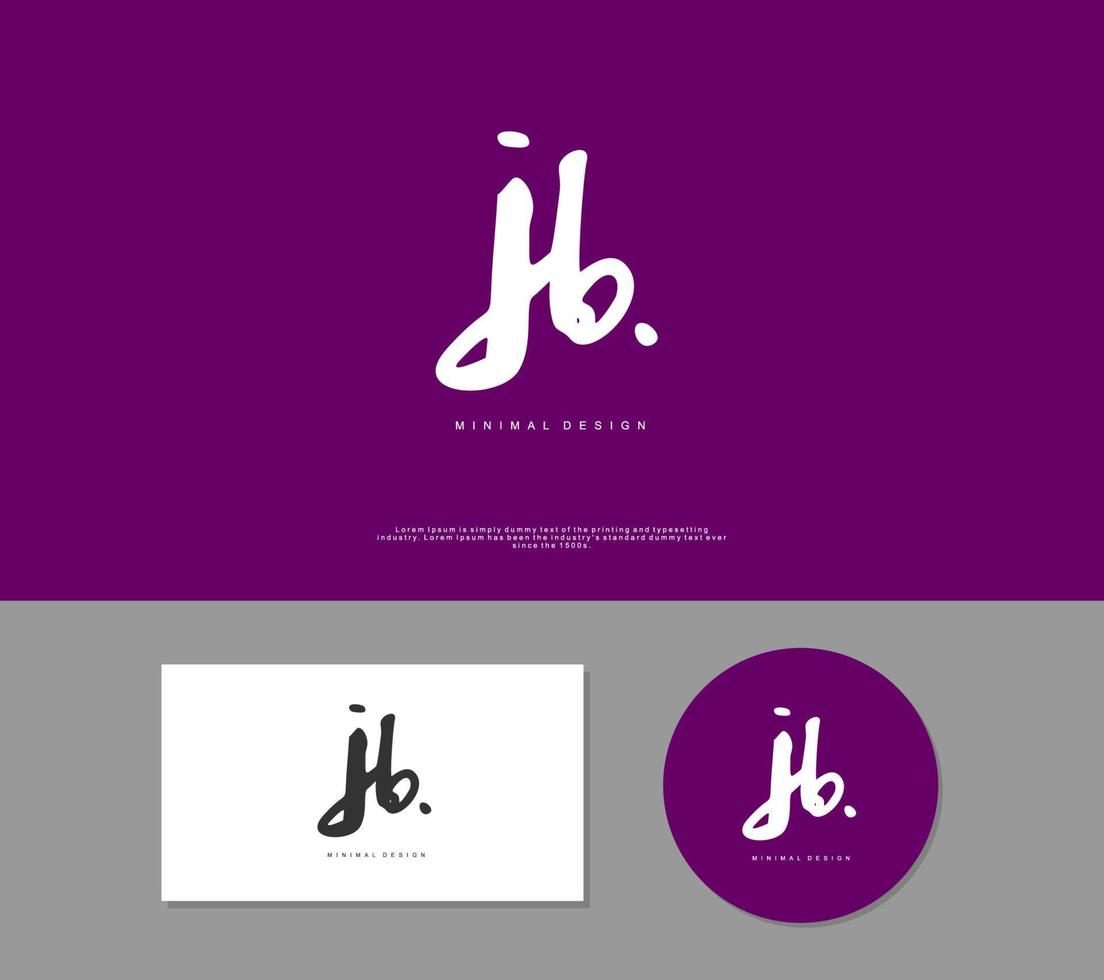 JB Initial handwriting or handwritten logo for identity. Logo with signature and hand drawn style. vector