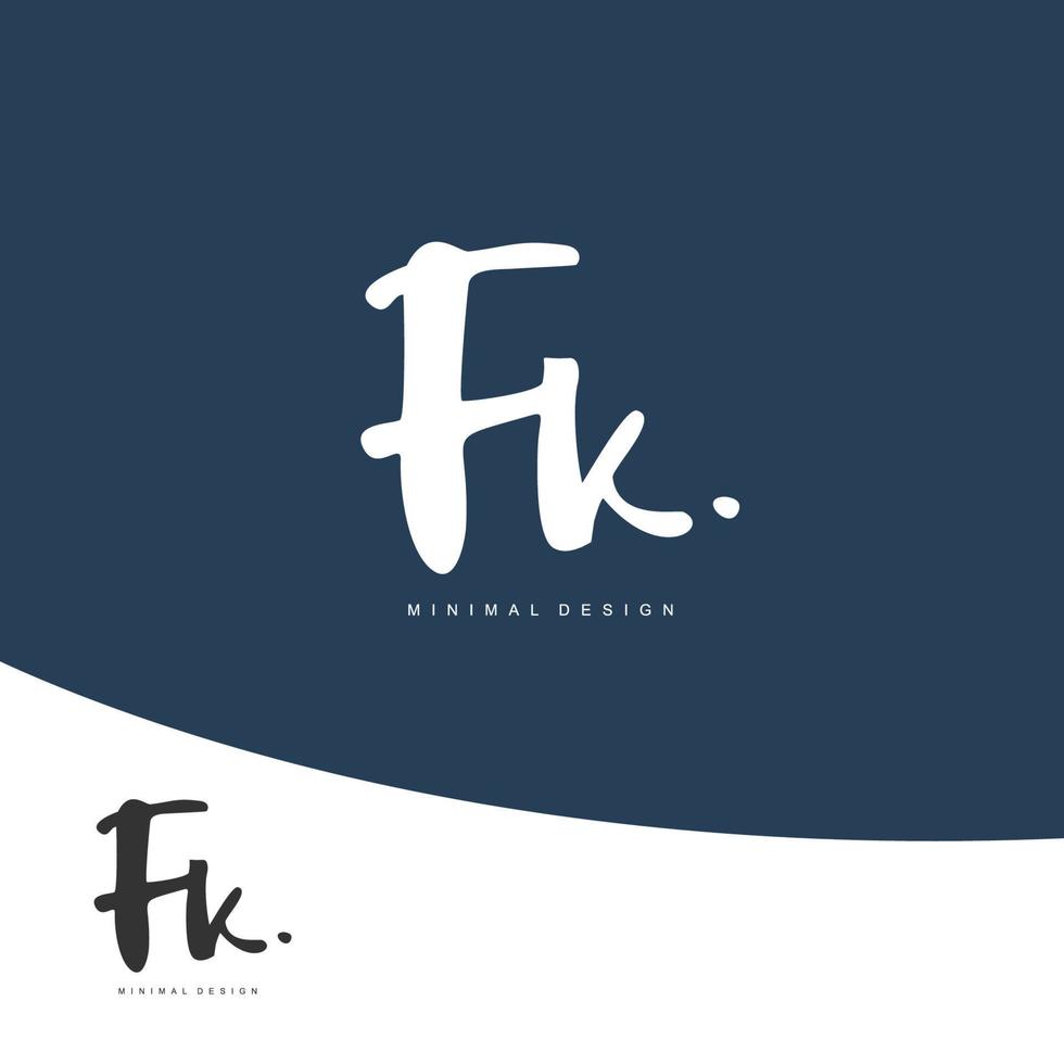 FK Initial handwriting or handwritten logo for identity. Logo with signature and hand drawn style. vector
