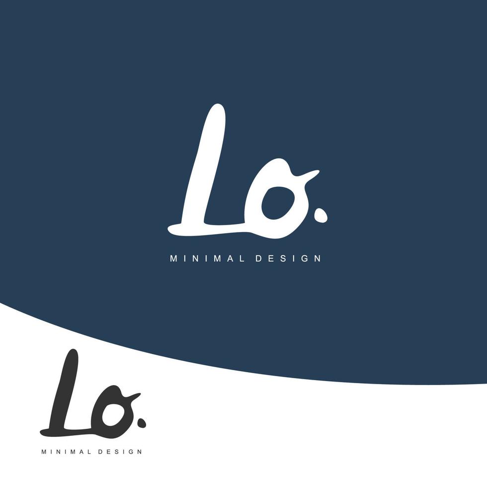 LO Initial handwriting or handwritten logo for identity. Logo with signature and hand drawn style. vector