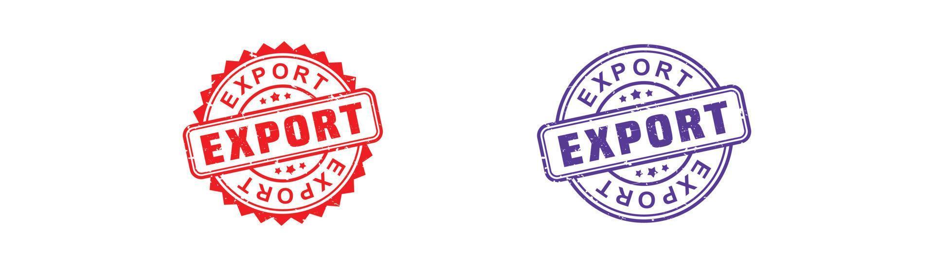 Export stamp rubber with grunge style on white background. vector