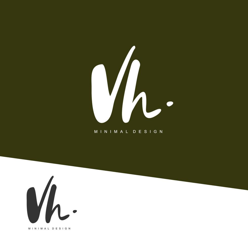 VH Initial handwriting or handwritten logo for identity. Logo with signature and hand drawn style. vector