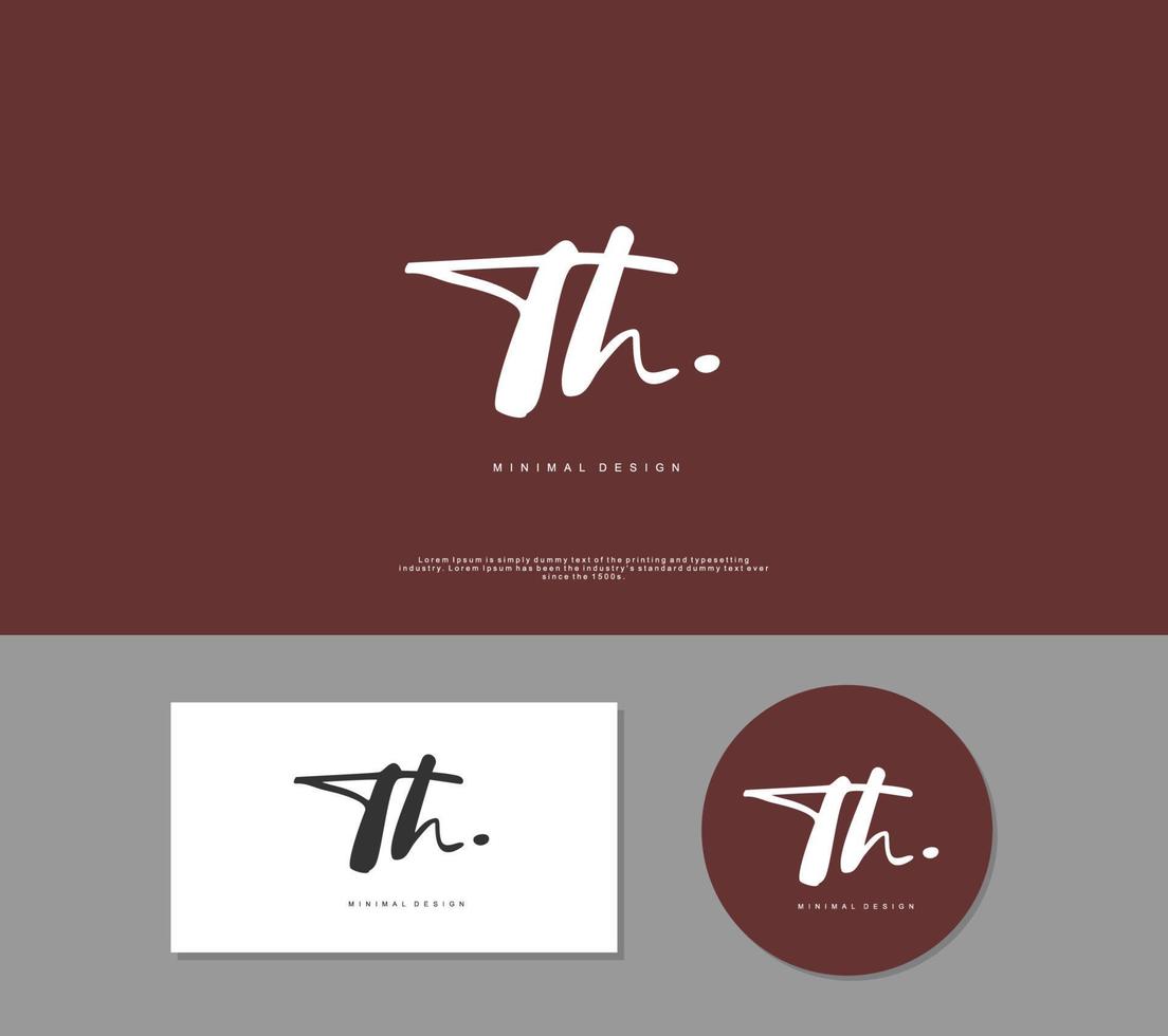 TH Initial handwriting or handwritten logo for identity. Logo with signature and hand drawn style. vector